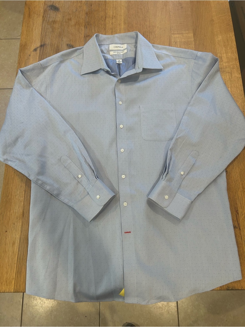David Donahue Light Blue Men's Dress Shirt with Spread Collar